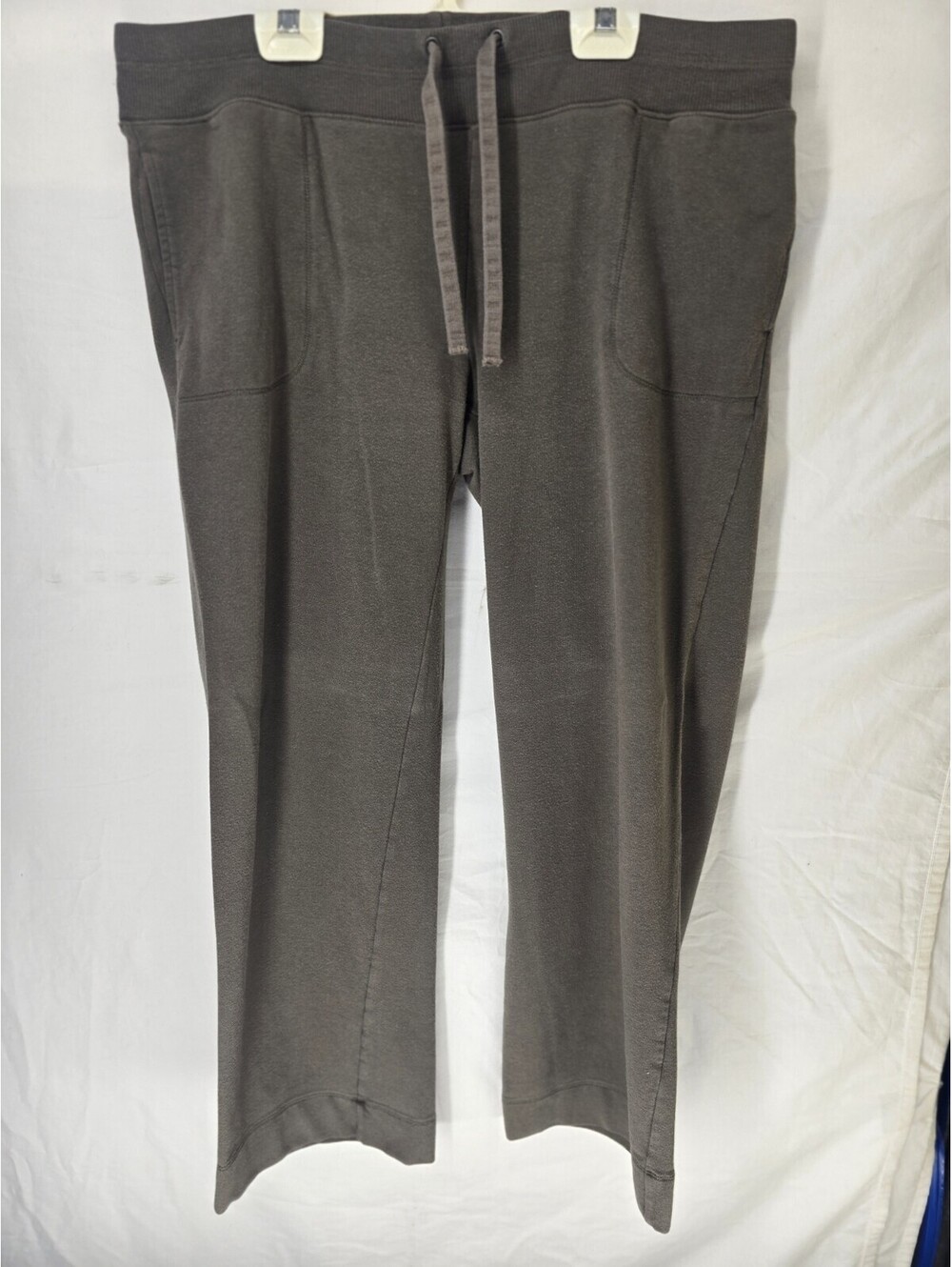 Lands End Womens Sweatpants Size M 10-12 Gray Drawstring Pocket Stretch Pants